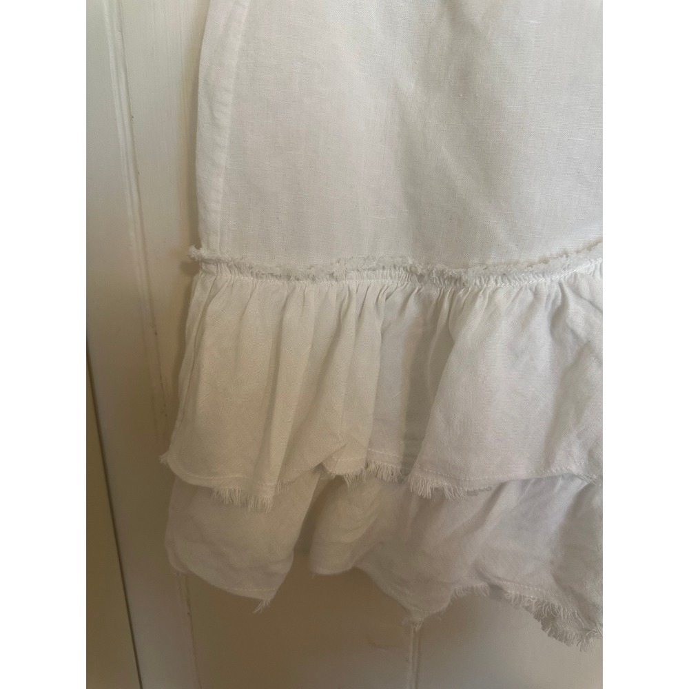 IRO Paris White Linen Ruffle Wrap Mini Skirt - Picture 3 of 8